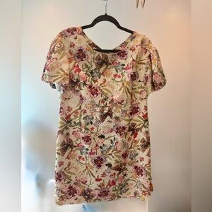 Jigott Floral Elegance Lined Mini Dress – Size Large